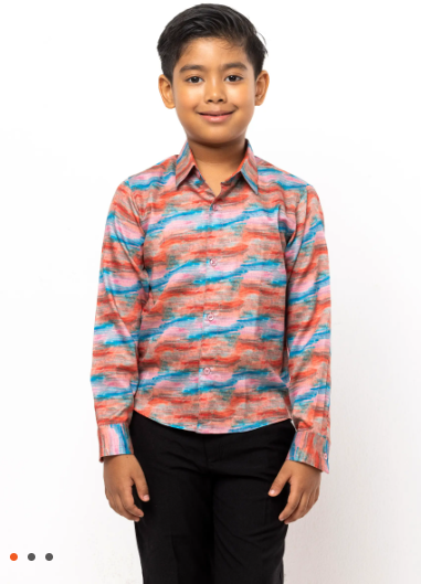 Multicolour Printed Cotton Partywear Shirt